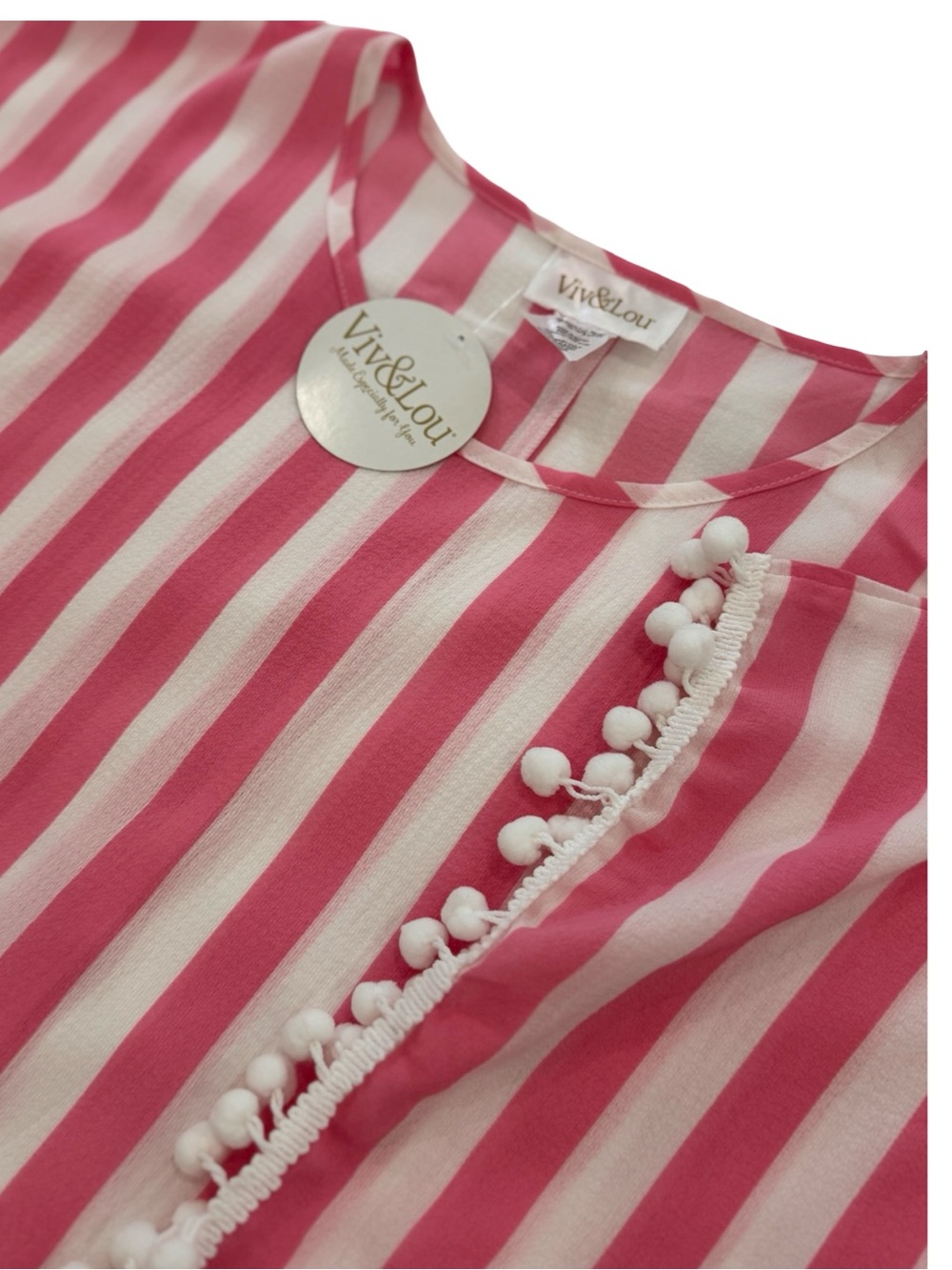 Pink & White Stripe Women's Beach Cover-Up Tunic - Picture 4 of 4